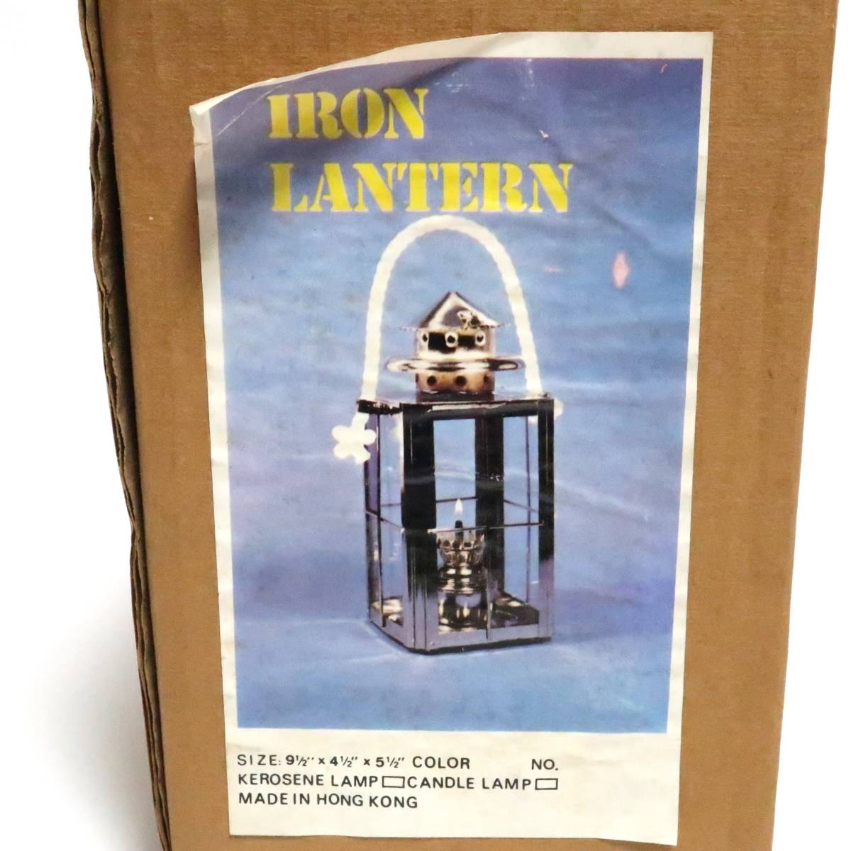 灯油ランタン◆IRON LANTERN◆ガラス　ブロンズ　香港製　HONGKONG　ヴィンテージ　昭和　コレクション　アウトドア_画像9