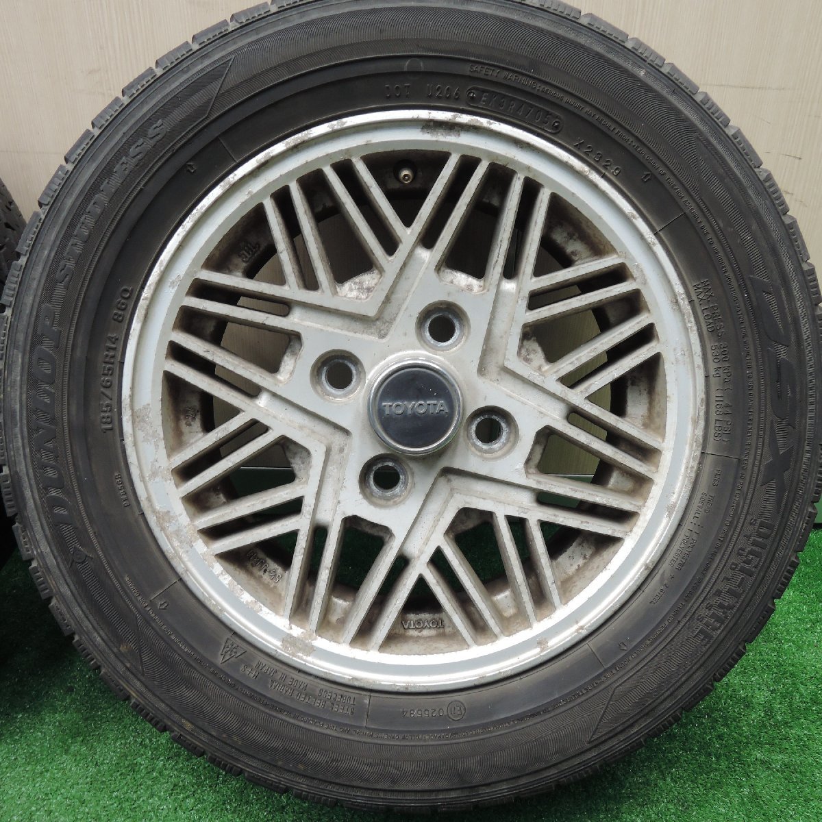 *送料無料*希少！レア★旧車 トヨタ GX71 マーク2 純正 185/65R14 スタッドレス ダンロップ DSX BS SF-322 PCD114.3/4H★4010602HAス_画像2