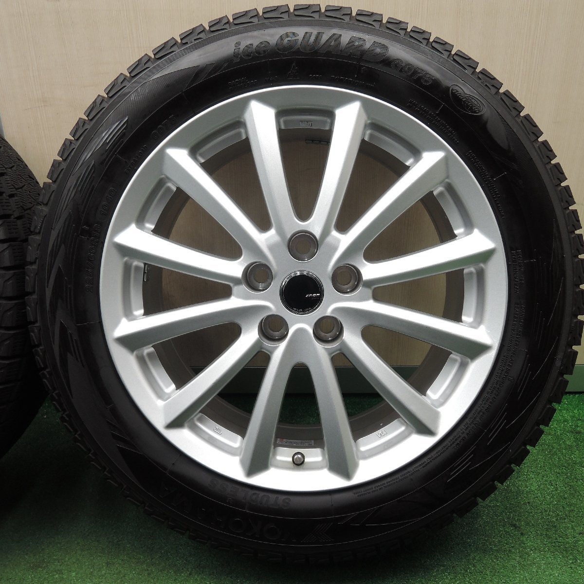 *送料無料*バリ溝 21年 綺麗 ほぼ10分★スタッドレス 225/60R18 ヨコハマ アイスガード G075 ZACK JP-016 KOSEI PCD114.3/5H★4011701NJス_画像2