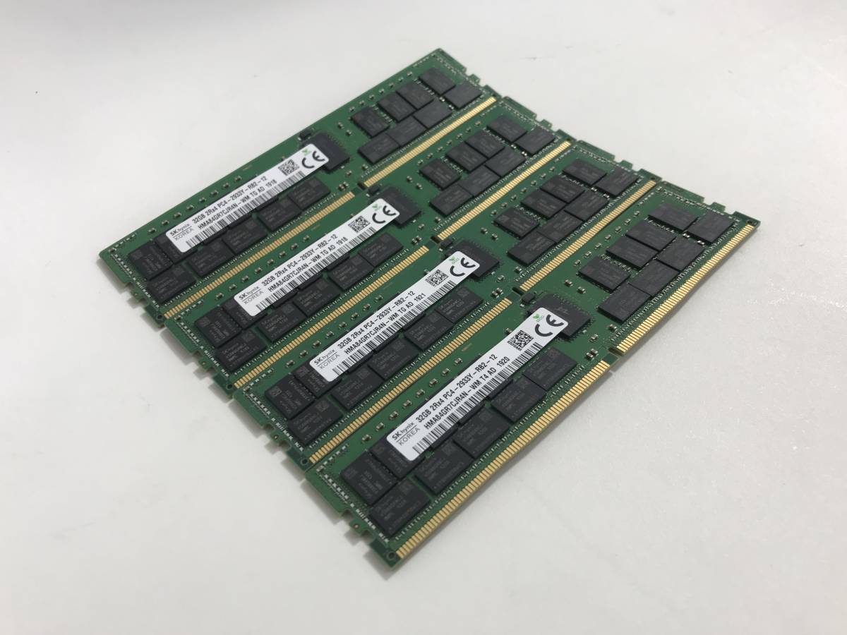 純正 SK hynix PC4-2933Y HMA84GR7CJR4N-WM 32GB 4枚セット 合計128GB PC4-2933Y RB2 12 RDIMM 2R×4 2_画像1