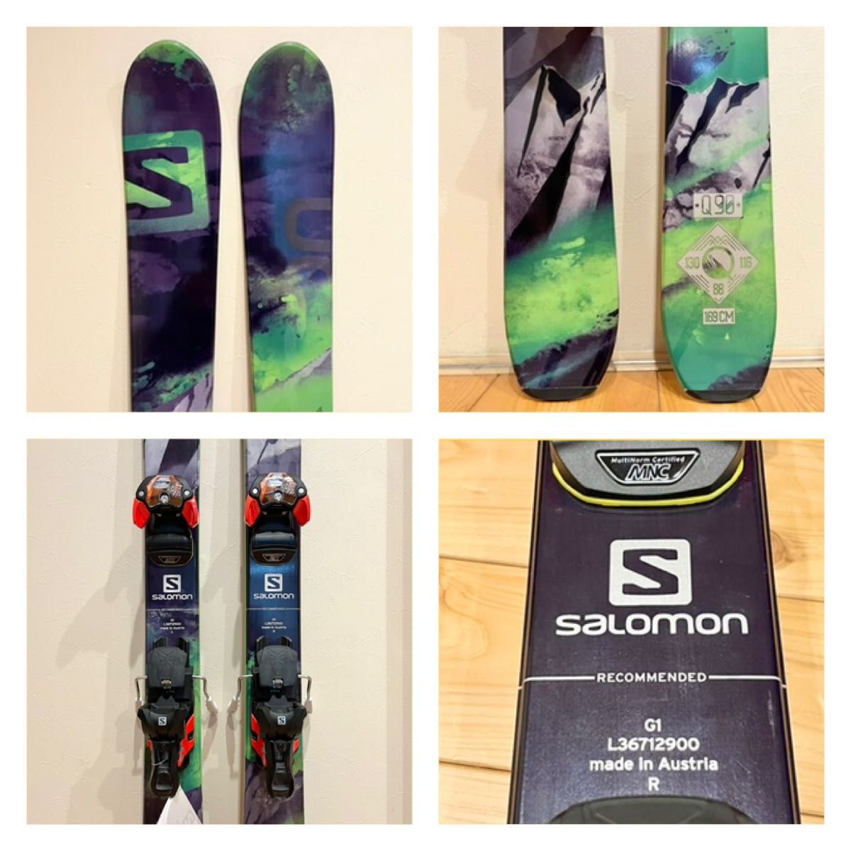 【新品未使用】サロモン Q90  MNC スキー板&ビンディング　2点セット SALOMON