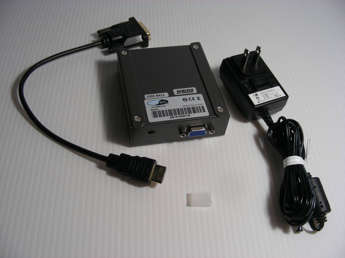 Gefen EXT-DVI-2-VGAN コンバーター ( HDMI 信号を VGA に変換 ) PC ブラウン管 ディスプレイ モニタ CRT レトロフリーク PS4_付属品1式