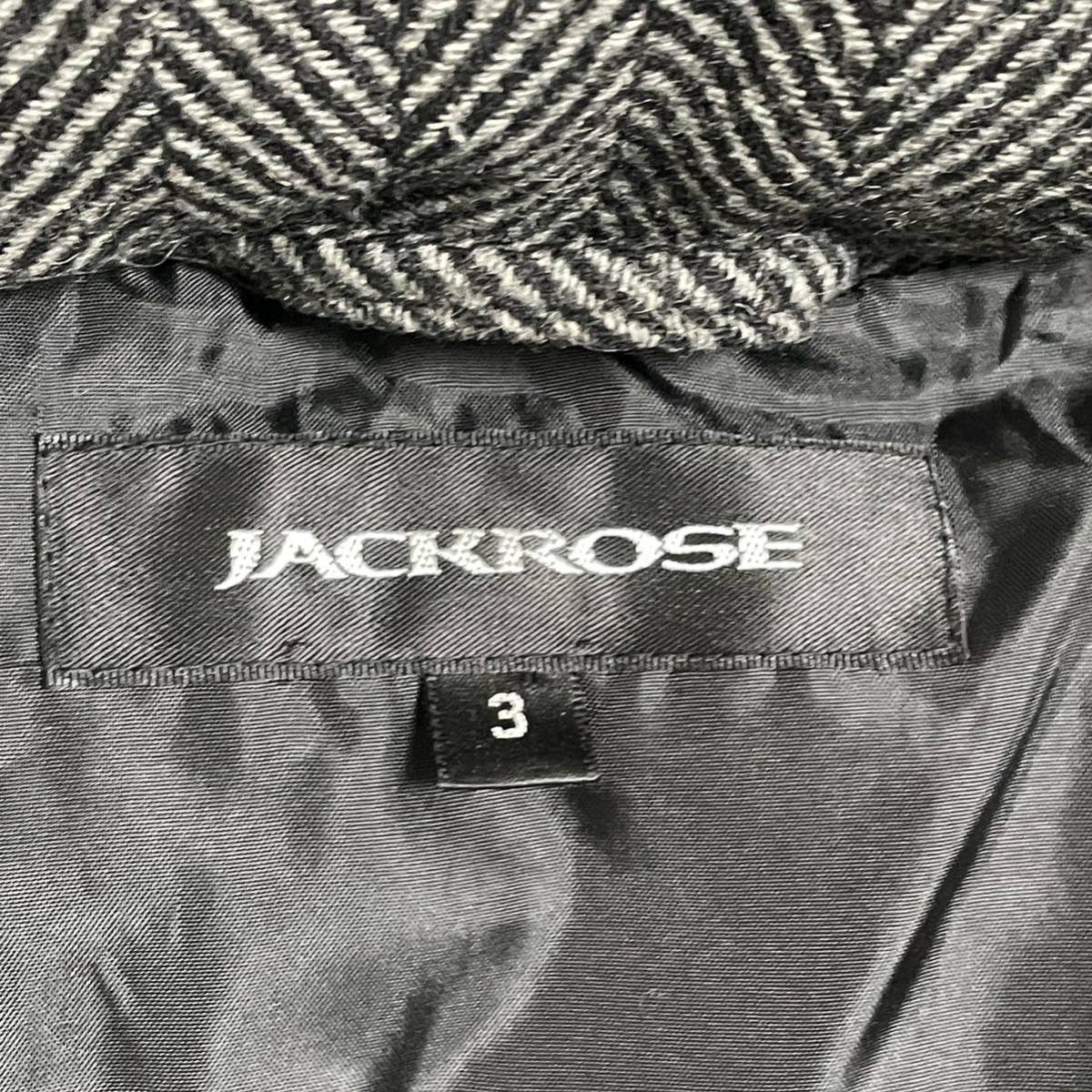 ジャックローズ ダウンジャケット JACKROSE ヘリンボーン グレー系 L相当 3サイズ アウター ブルゾン メンズ ダブルジップ式 極暖 2way_画像6