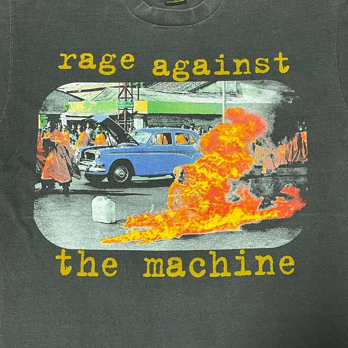 RAGE AGAINST THE MACHINE レイジ ブラック Tシャツ orange XLサイズ_画像2