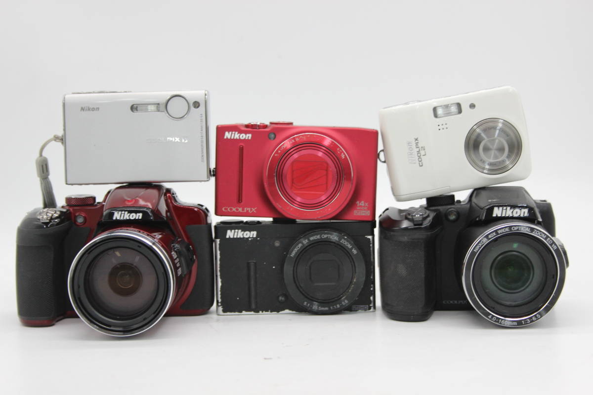 Y311 ニコン Nikon Coolpix S5 S8200 P340 P600 B500 L2 コンパクトデジタルカメラ 6台セット ジャンク_画像2