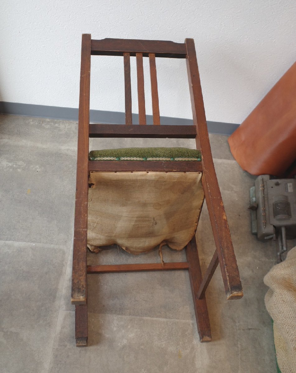0 wooden. .. sause chair dining chair - green. cushion bearing surface retro modern Vintage old tool. gplus Hiroshima 2401i