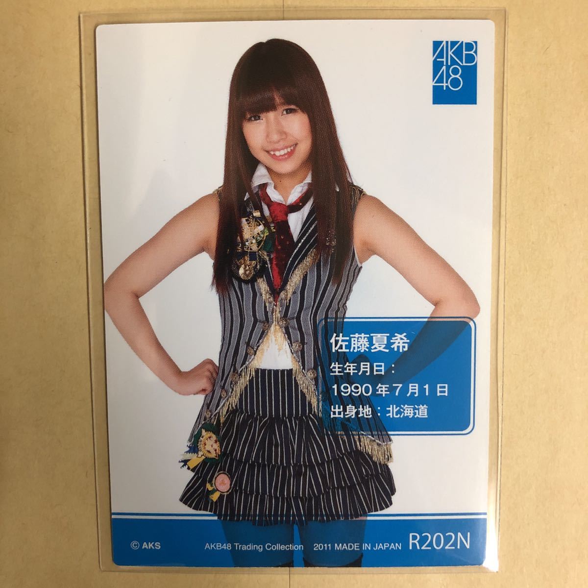 AKB48 佐藤夏希 2011 トレカ アイドル グラビア カード R202N タレント トレーディングカード_画像2
