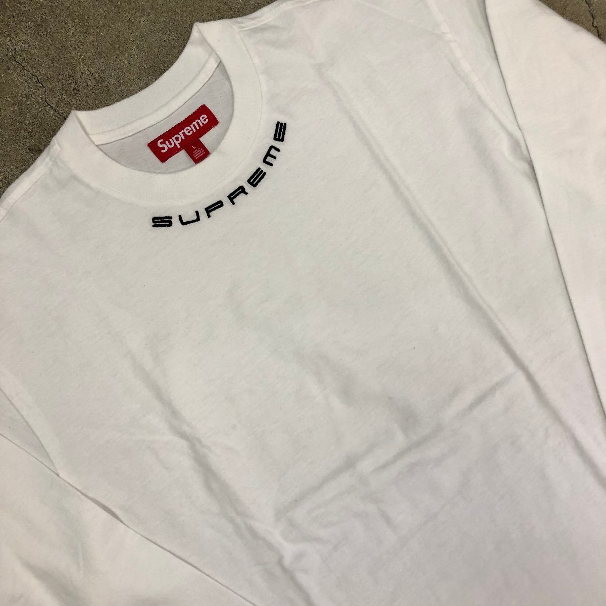 Supreme Collar Logo L/S Top White L シュプリーム カラー ロゴ ロンT ホワイト_画像2