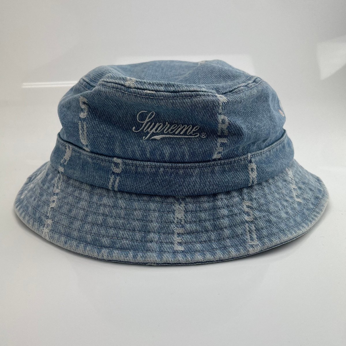 Supreme Fat Tip Jacquard Denim Crusher S/M Supreme hat Supreme Fat Tip Jacquard Denim Crusher S/M Supreme hat