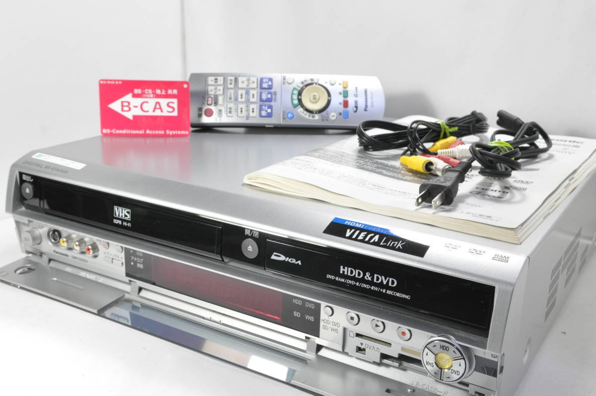 ★超絶美品★パナソニック DMR-EX250V VHS⇔DVD⇔HDD ダビOKビデオデッキ！説明書 リモ付 ダビ動作写真有♪_画像1