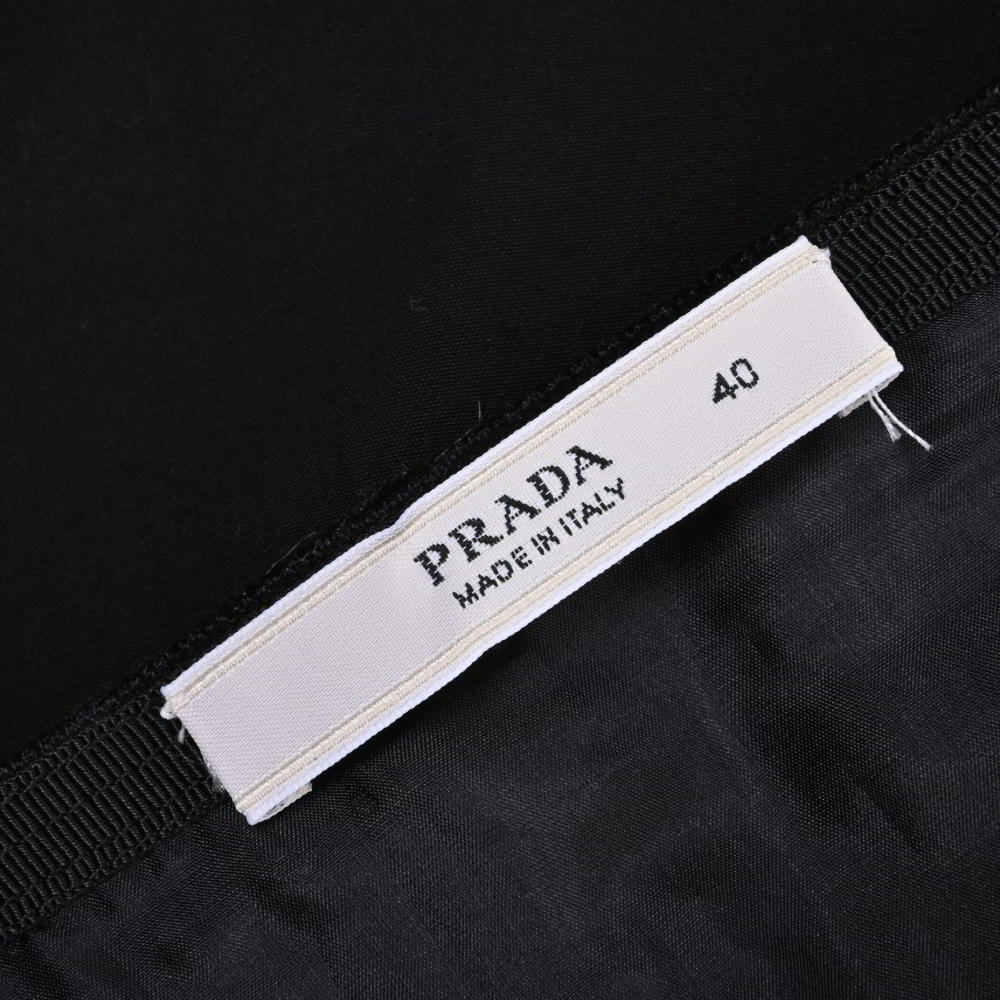 美品 PRADA ストレッチ コットン インバーテッドスカート 40 ブラック プラダ KL4BKHCK11_画像5