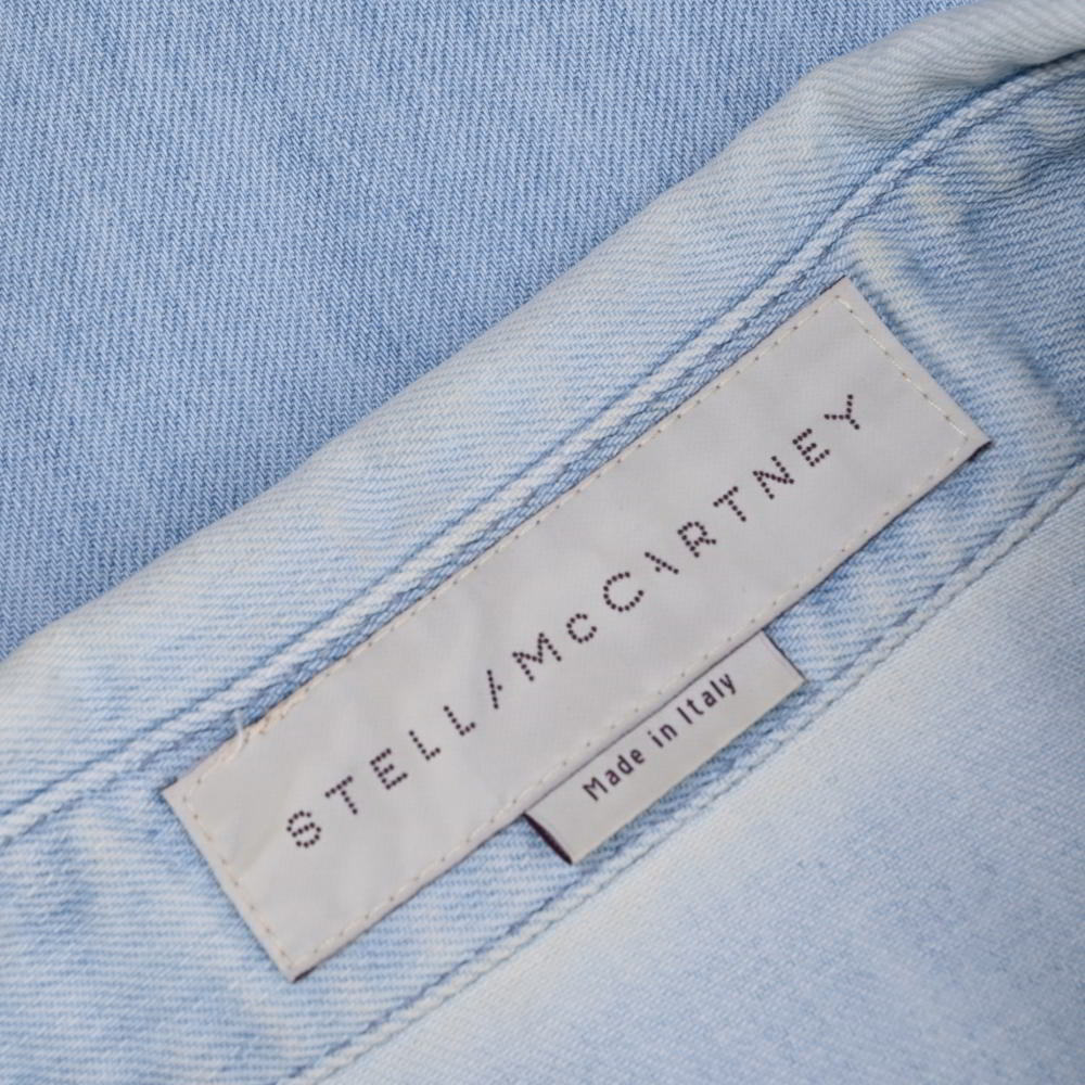 STELLA McCARTNEY フラワー刺繍 デニム シャツ 40 ブルー ステラマッカートニー KL4BUPHK21の画像10