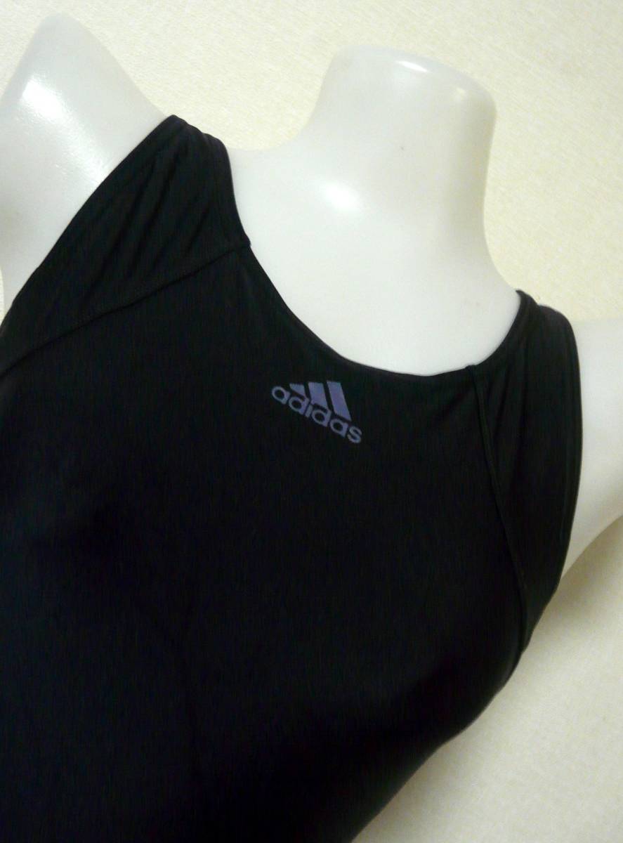 29★程度良好*adidas*アディダス*黒×ライン*ハイカット*スポーツ競泳水着*Lサイズ★ _画像2