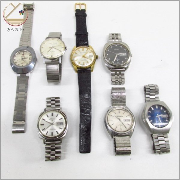 ★着物10★ 1円 SEIKO/RADO/他 機械式 腕時計 まとめ 7点セット メンズ ジャンク品 ブランド品 [同梱可] ☆☆☆☆_画像1