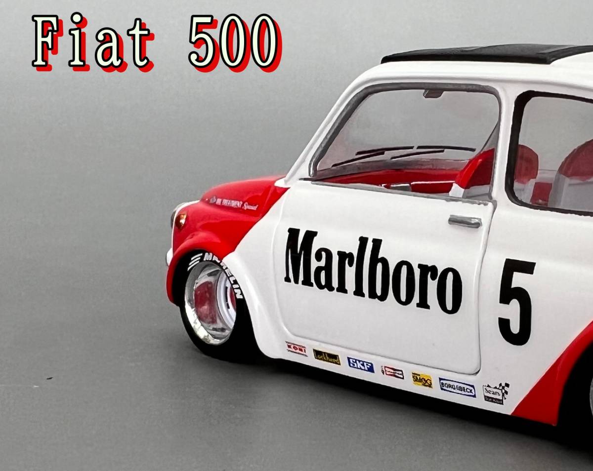 KiNSMART製1/24サイズ　Fiat500改　　マルボロ・レースカー使用製作完成品_画像7