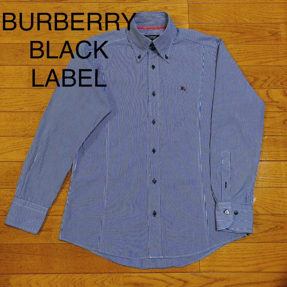 BURBERRY BLACK LABELバーバリーブラックレーベル　ストライプ柄　長袖シャツ　ボタンダウンシャツ _画像1