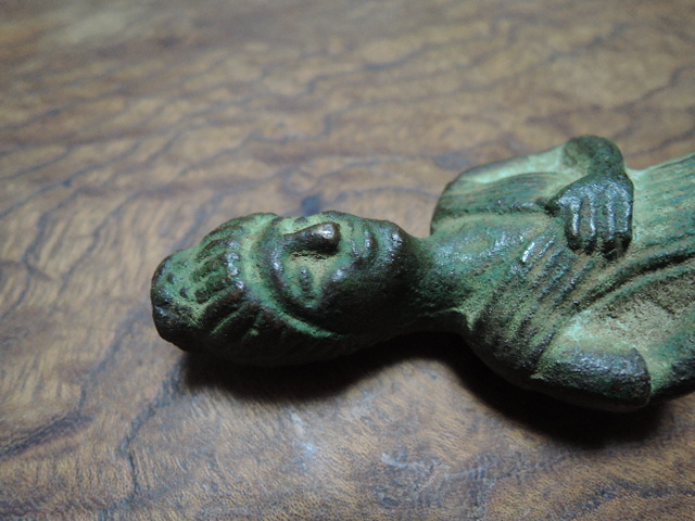 古いブロンズ像(1) 女性像/カリアティード/14cm/青銅/古代ギリシャ？エジプト？/時代不明_画像3