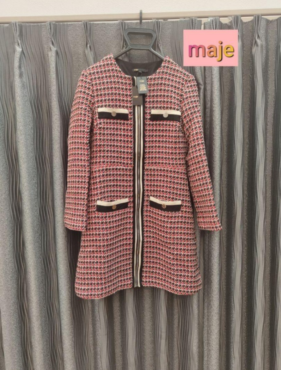 Maje　マージュ　TWEED-STYLE ワンピース　スウェット パーカー 　新品　 希少　プラダ 婦人服 コート　