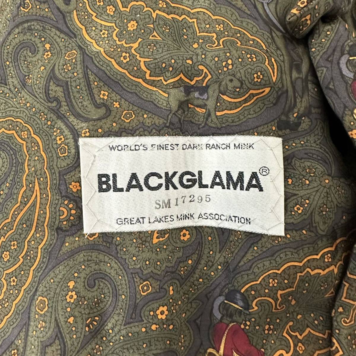 【貂商】h1845 BLACKGLAMA ブラックミンク ハーフコート デザインコート セミロング ロングコート ミンクコート 貂皮 mink身丈 約100cm_画像9