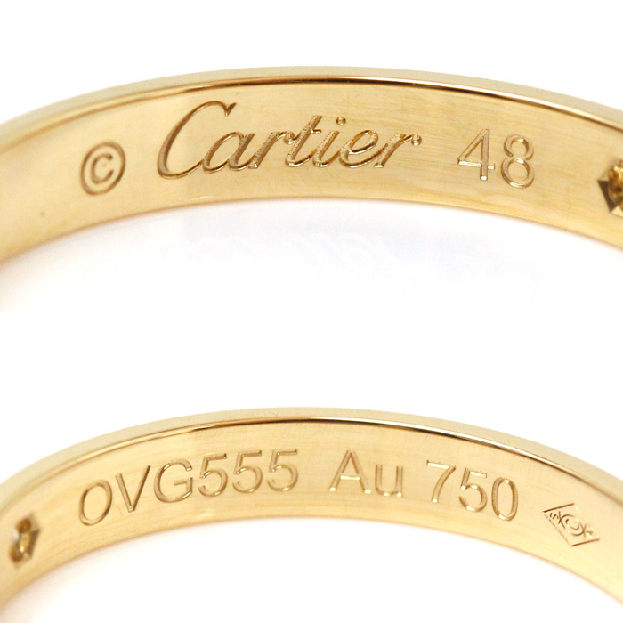 CARTIER カルティエ K18YG イエローゴールド ウェディング 1Pダイヤ リング・指輪 B4057648 ダイヤモンド 8号 レディース 中古 美品の画像5