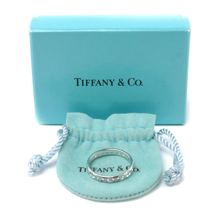 TIFFANY&Co. Tiffany K18WG white gold Ttu Roo narrow ring * ring 62508469 20 number 3.8g unisex used beautiful goods 