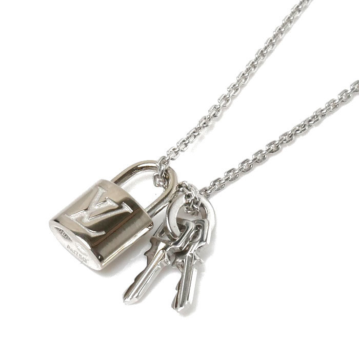 【在庫限り】 8.4g Q93320 ネックレス ロックイット パンダンティフ ホワイトゴールド K18WG ルイ・ヴィトン VUITTON LOUIS 50cm 美品 中古 レディース ネックレス、ペンダント、チョーカー