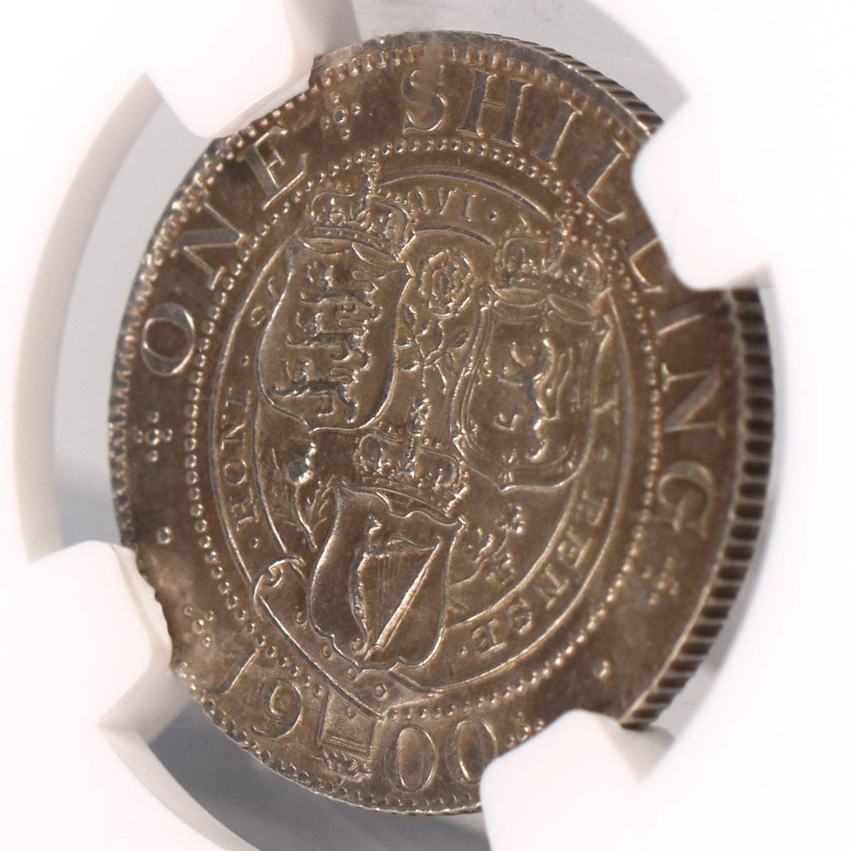 【ヤフオク初★希少品】1900年 イギリス 1シリング 銀貨 NGC MS62 ヴィクトリア女王 ベールヘッド アンティークコイン シルバーの画像7