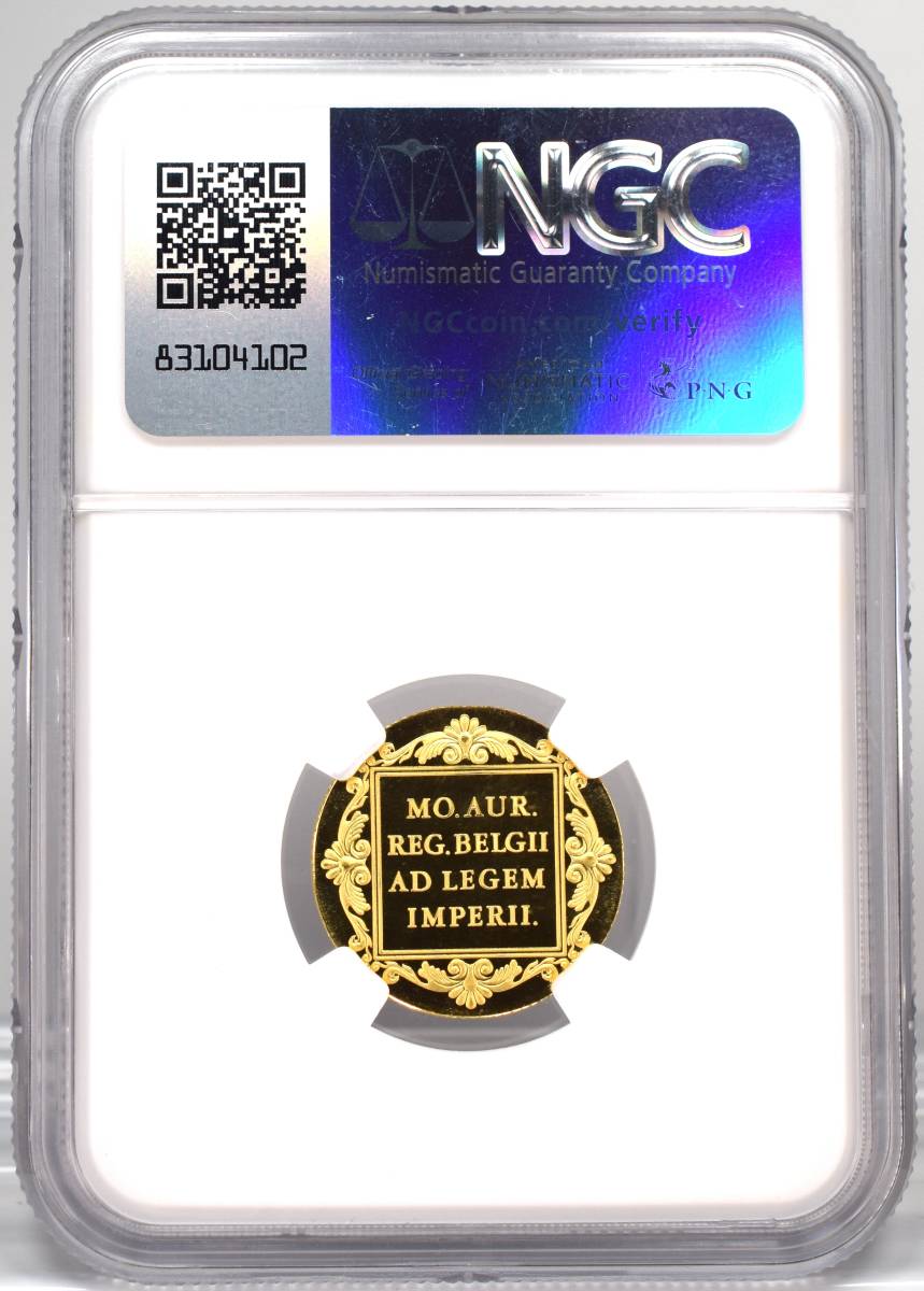 【★準最高鑑定★世界に45枚】1986年 オランダ 1ダカット 金貨 NGC PF69UC ネーデルランド 騎士立像 ウルトラカメオ アンティークコイン_画像4