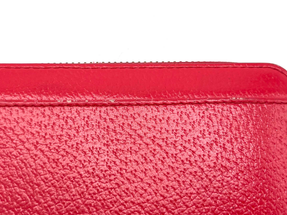 1円スタート【 kate spade / ケイトスペード 】★ レザー ★ ラウンドファスナー ウォレット ★ 長財布 ★ 赤　レッド_画像10