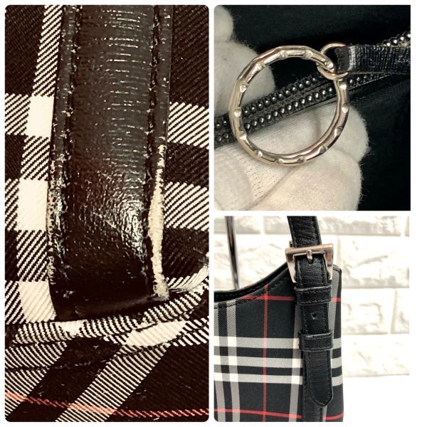 BURBERRY バーバリー BLUE LABEL ブルーレーベル ノバチェック バンドバッグ ショルダーバッグ ミニトートバッグ ブラック系 鞄 fah 1S112_画像10