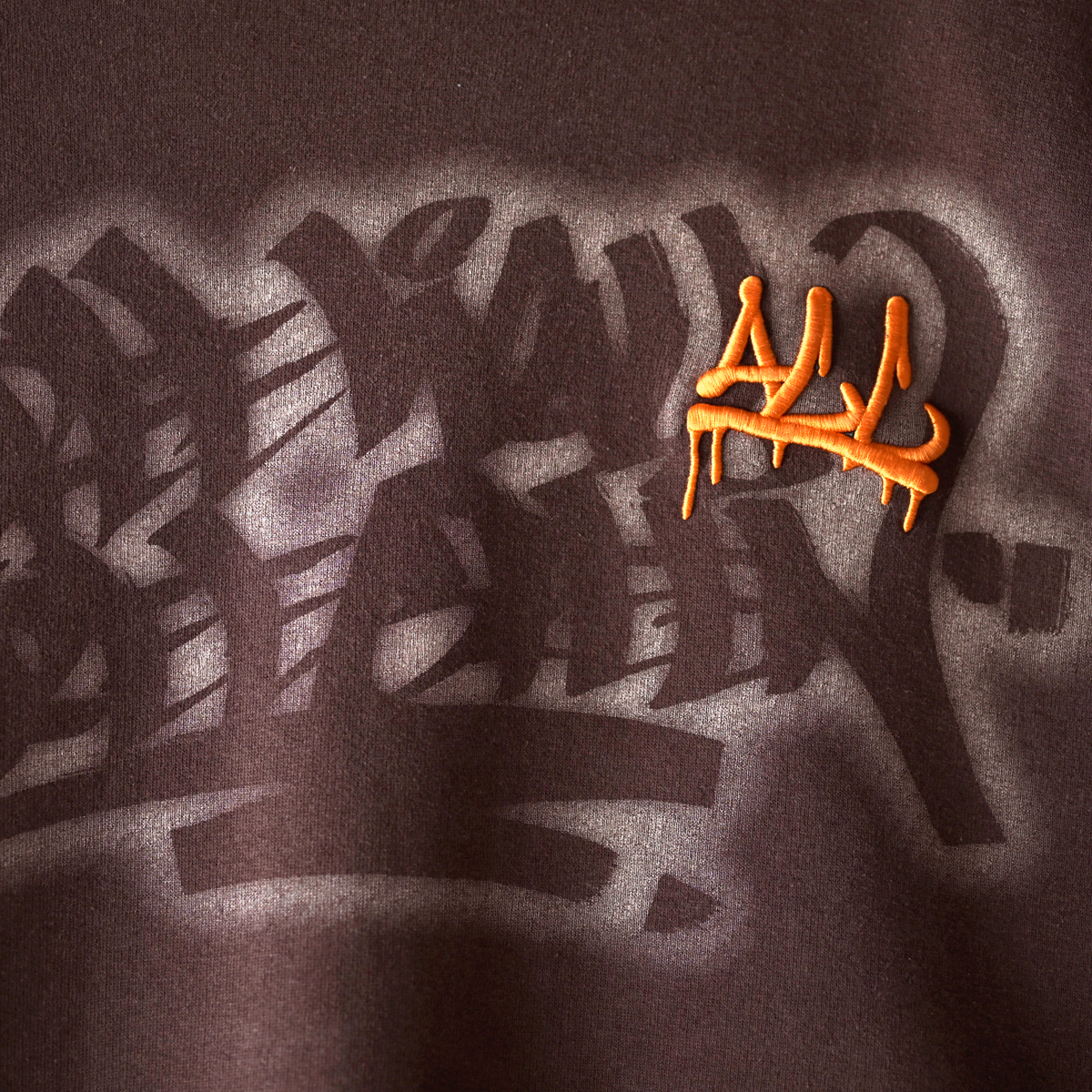 00s ACC TOMI-E タギングロゴ 刺繍 スウェット ブラウン XXL / ヴィンテージ ストリート Y2K ヒップホップ B系の画像7