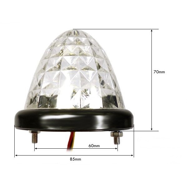 【匿名配送】 24V用 LED サイドマーカー 12連 イエロー 2個セット トラック 車幅灯 トラックマーカー バスマーカー マーカーランプ 黄