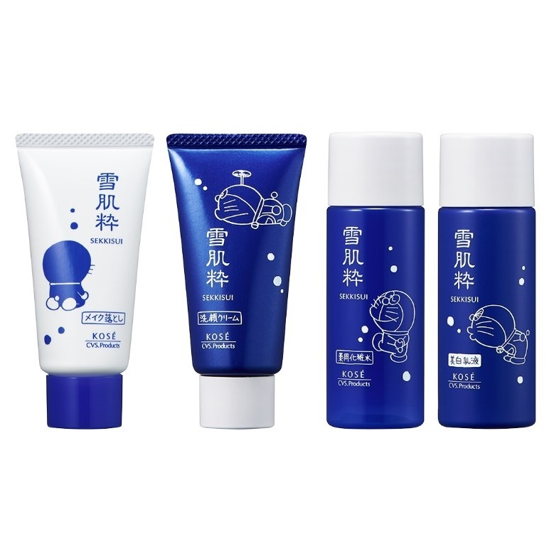 [ anonymity delivery ] Kose snow ..x Doraemon skin care set D 4 point set cleansing gel face-washing composition medicine for face lotion beautiful white milky lotion cosmetics Kose 