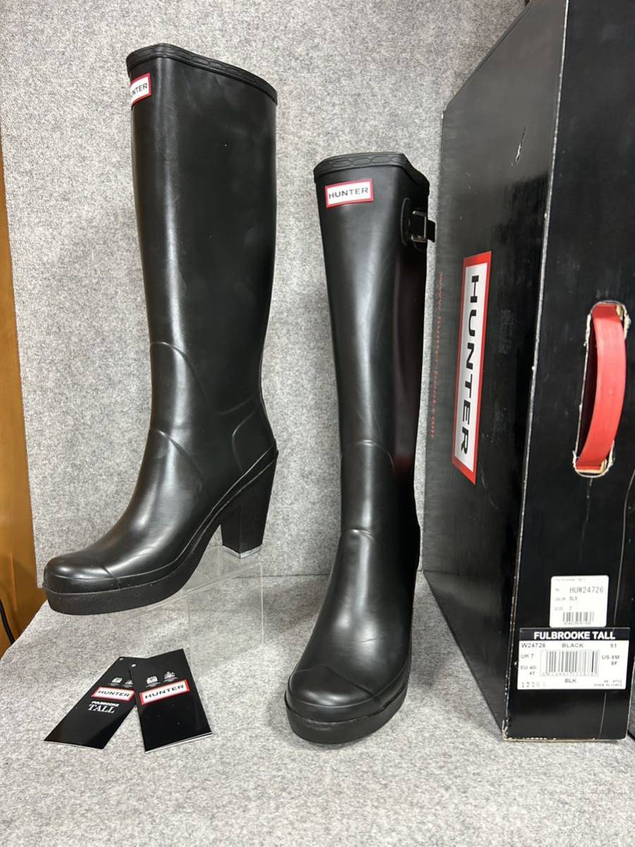 25.5〜26㎝☆新品HUNTERヒールレインブーツUK7 ハンターロング 25.5〜26㎝☆新品HUNTERヒールレインブーツUK7 ハンターロング