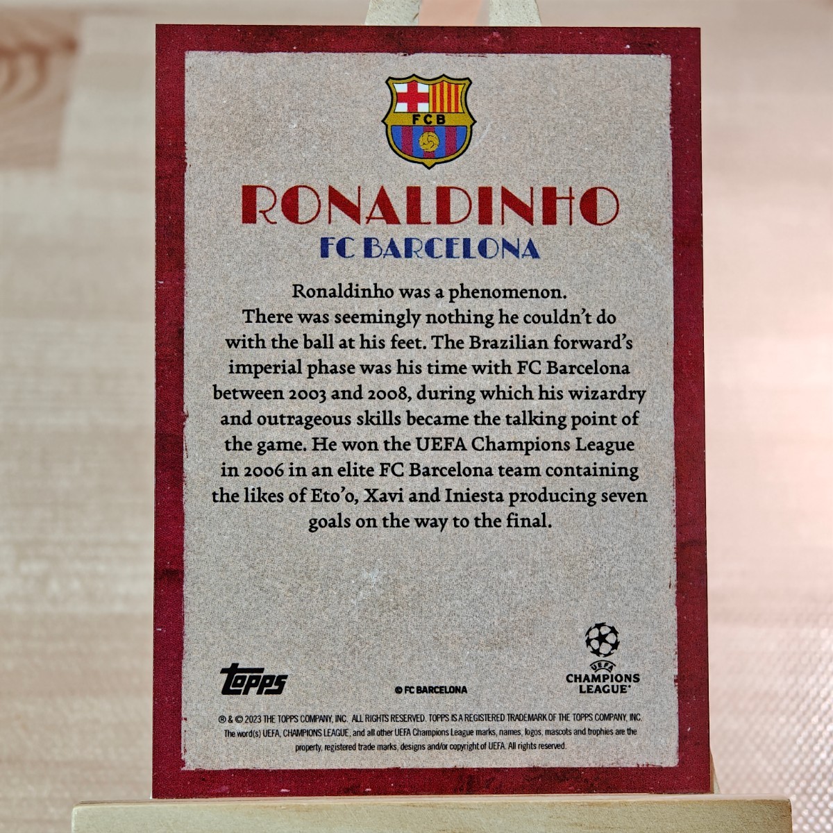 ロナウジーニョ 2023-24 Topps Deco Ronaldinho Artistry FC Barcelona インサート_画像2
