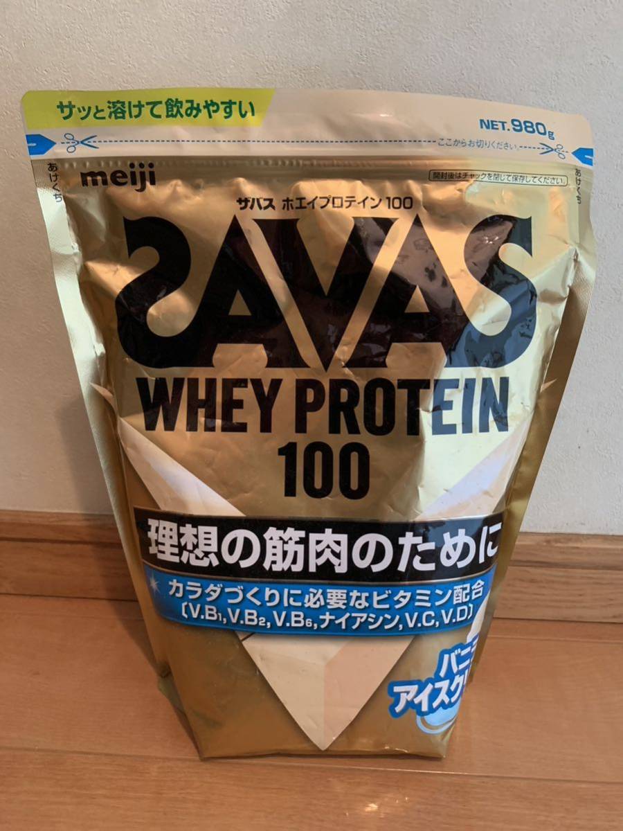 明治ザバス ホエイプロテイン SAVAS WHEY PROTEIN 100 バニラアイスクリーム風味★2024/09激安1円スタート★送料無料★ダイエット★理想54_画像1