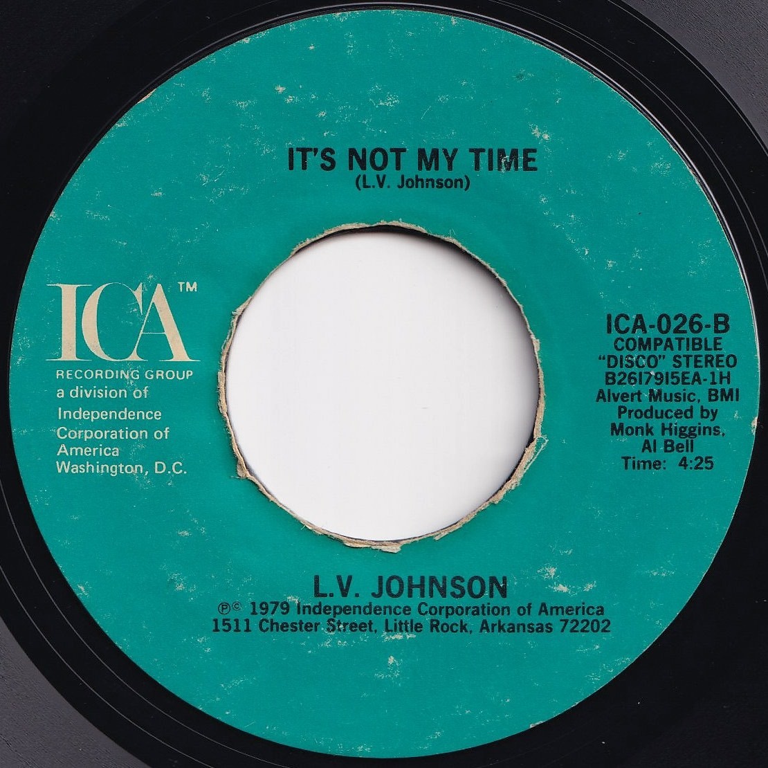 L. V. Johnson Let Yourself Go / It's Not My Time ICA US ICA-026 205575 SOUL DISCO ソウル ディスコ レコード 7インチ 45_画像2