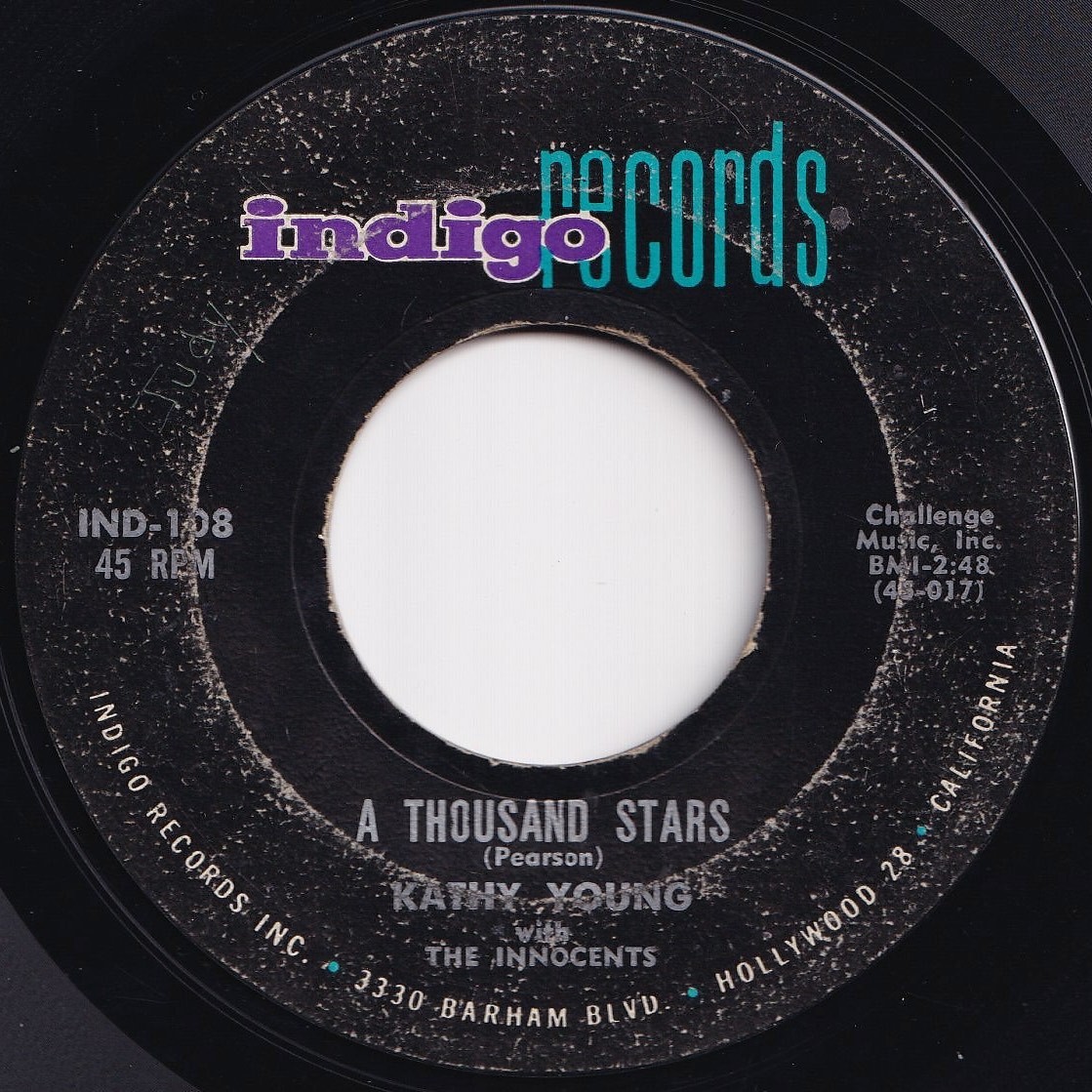 Kathy Young, Innocents A Thousand Stars / Eddie My Darling Indigo US IND-108 205454 R&B R&R レコード 7インチ 45_画像1