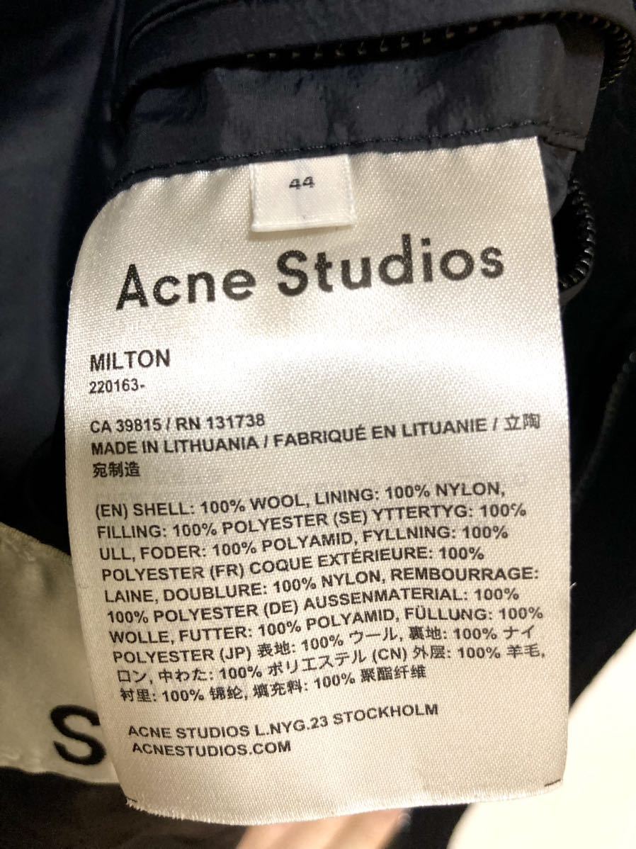 アクネストゥディオズ　acne studios ロング　フーデッドコート　フード　ジャケット　ウール　メンズ ブラック 黒 アウター 44_画像8