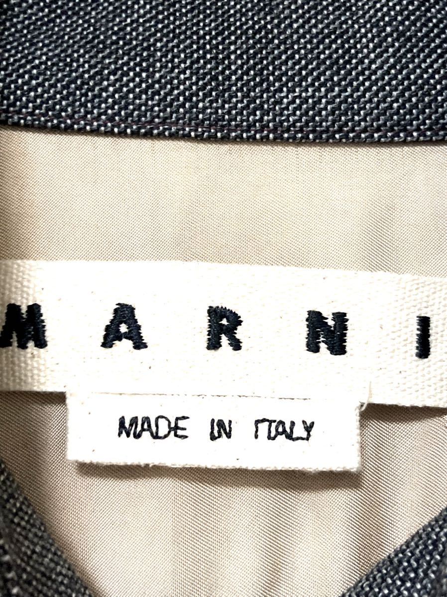  Marni marni шерсть рубашка с длинным рукавом Denim мужской tops длинный рукав 46 серый серия карман Work 