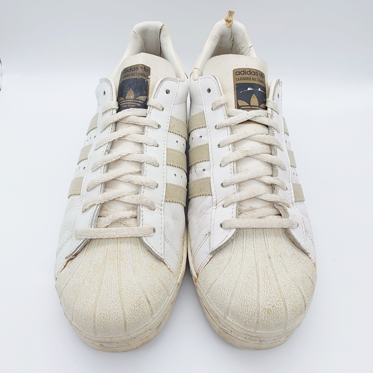 80s ビンテージ フランス製 adidas スーパースター 28.5cm アディダス 金ベロ 80年代 France SUPER STAR_画像2