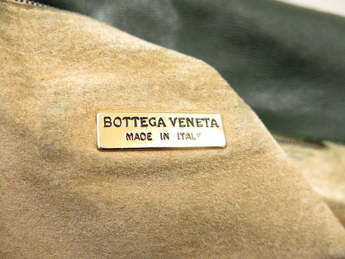 ●美品●BOTTEGA VENETA ボッテガ ヴェネタ●カーフ レザー 本革●ショルダー バッグ●緑●G金具●斜め掛け●A4 収納 書類 かばん●Js43370_画像8