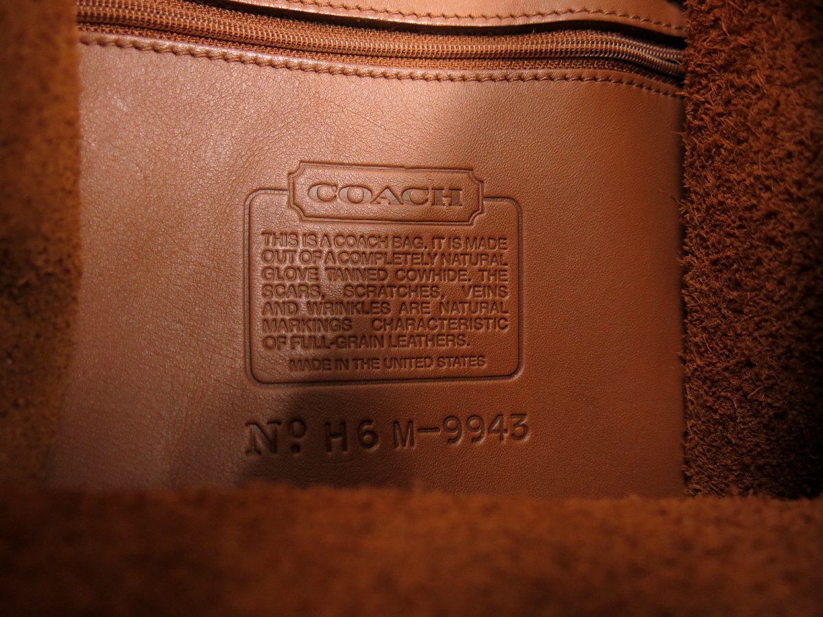 ●超美品●COACH オールド コーチ●9943●USA製●ターンロック●高級 カーフ レザー●リュックサック●ブラウン●G金具●A4 収納●Js43677_画像9