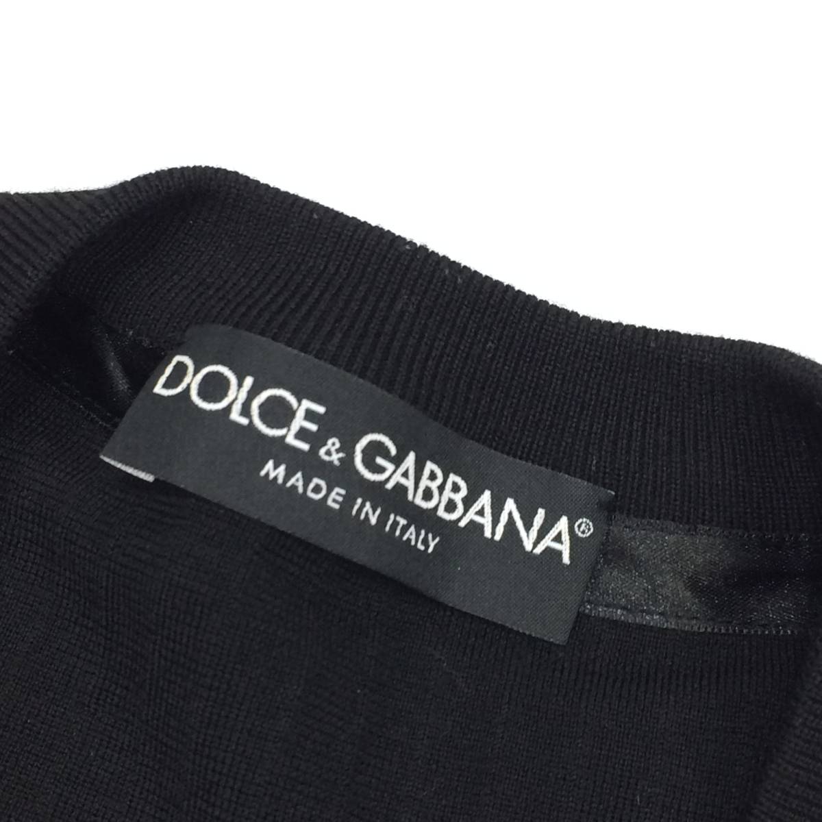 定価約12万 DOLCE＆GABBANA ドルチェ＆ガッバーナ 定番シリーズ ストレッチウール Vネックニット Vネックセーター リブニット 50=XL 黒_画像8