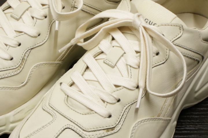 12.5 десять тысяч иен толщина низ 5 см UP Gucci Logo кожа dado спортивные туфли свет nGUCCI RHYTON Vintage обработка обувь кожа обувь мужской 6 (25.0)
