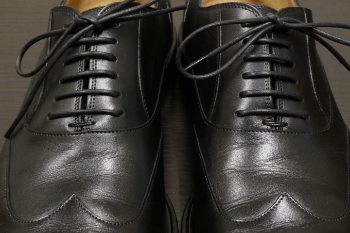 幅広 厚底 GUCCI オックスフォード シューズ ビジネス フォーマル ドレス グッチ ウイングチップ パーティー レザー メンズ 革靴 41 (26.0)_画像9