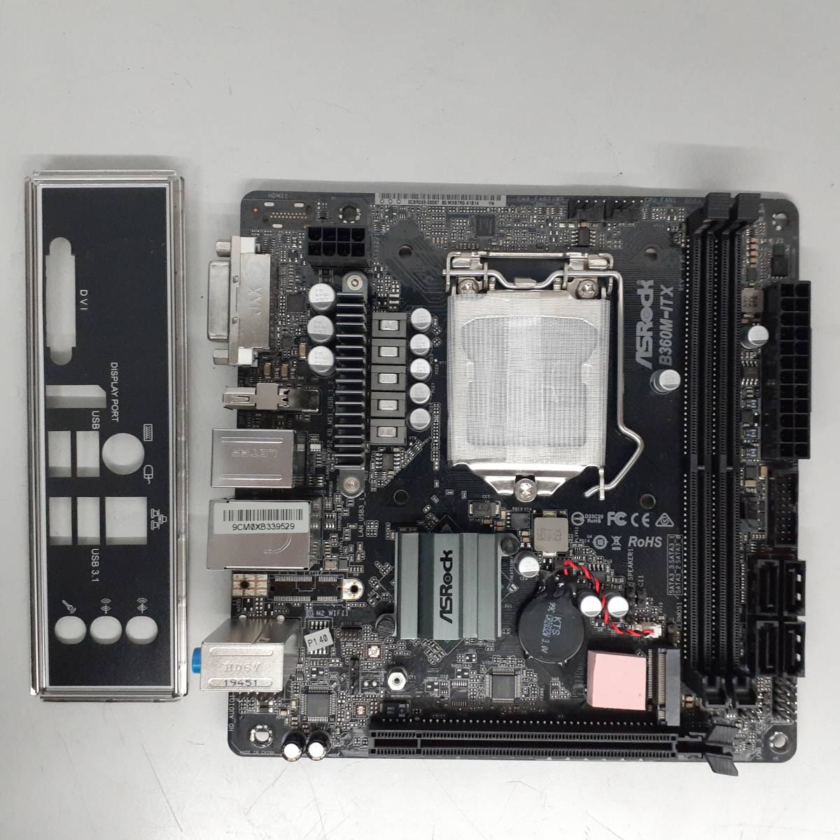 ASRock B360M-ITX Intel第9世代Coreプロセッサー対応 Mini-ITX規格マザーボード LGA1151 Windows10 Pro認証 中古動作品 ②_画像1