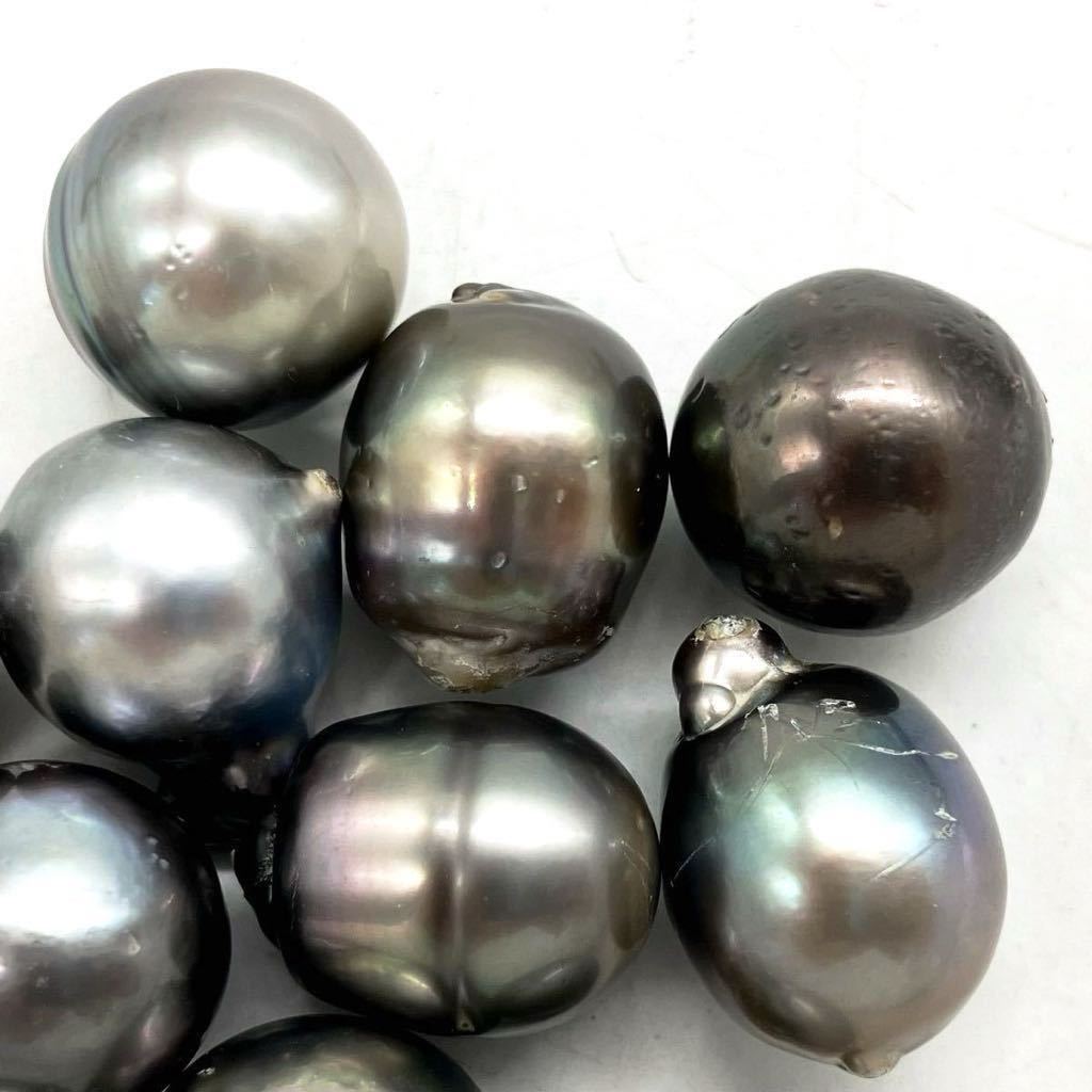 ■南洋黒蝶真珠11点おまとめ■j 約50g 約14.0~18.5mm 黒真珠 パール pearl necklace accessory ジュエリー jewelry 裸石_画像5