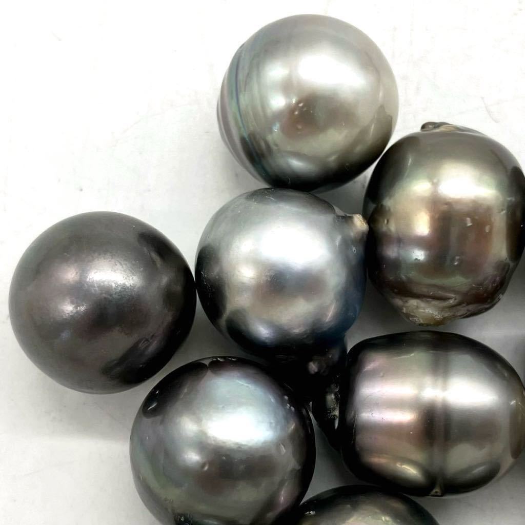 ■南洋黒蝶真珠11点おまとめ■j 約50g 約14.0~18.5mm 黒真珠 パール pearl necklace accessory ジュエリー jewelry 裸石_画像4