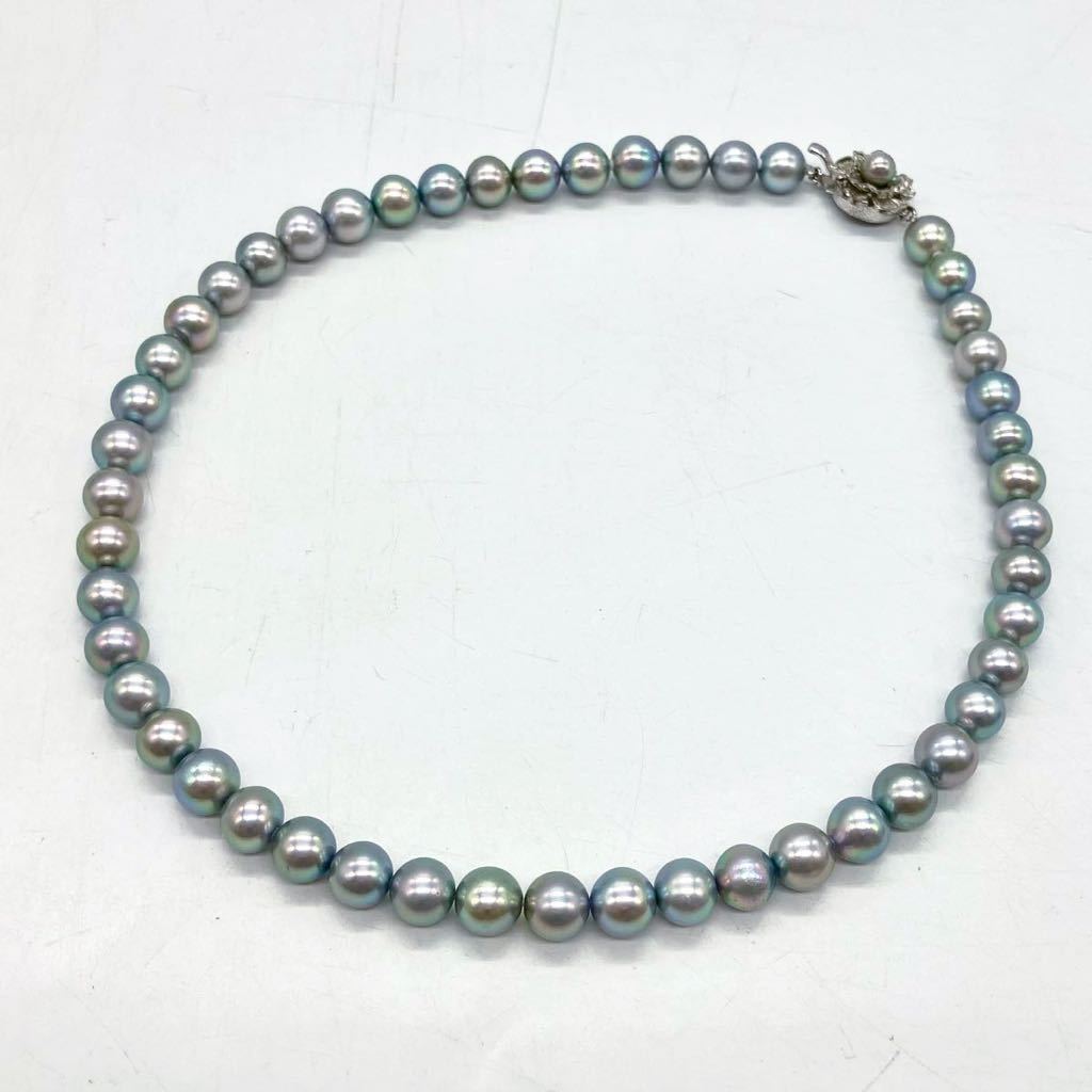 大珠!!■アコヤ本真珠ネックレス■j 約41.0g 約8.0~8.5mm あこや パール pearl necklace jewelry accessory silver EA2/EB0_画像3